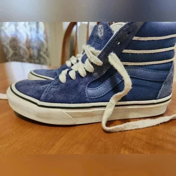 VANS Sk8-Hi Top Shoes Blue Suede Slip Unisex Big Kids 4 - Picture 6 of 11